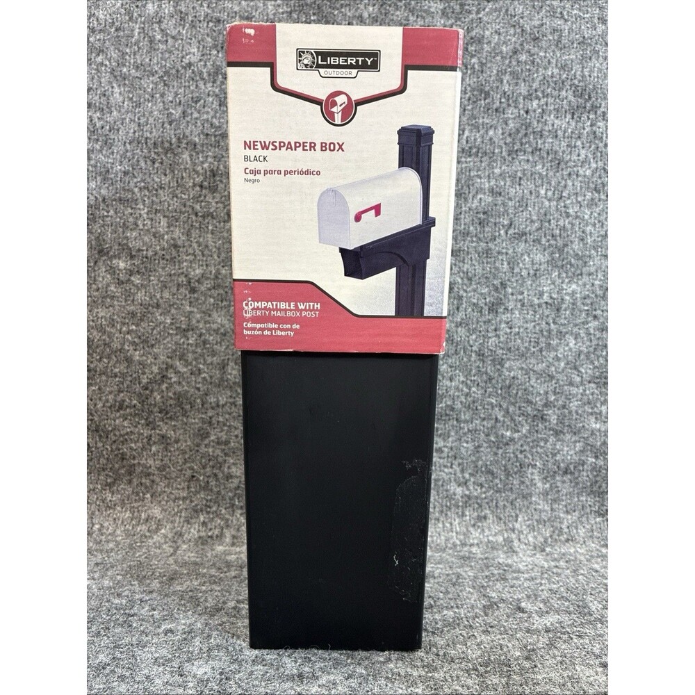 New Liberty Outdoor Newspaper Box Black Plastic